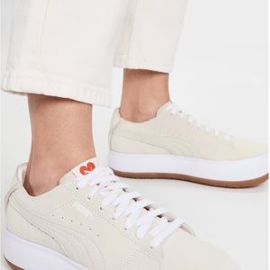 Puma Mayu x Ami Deconstructed Suede Sneakers with cute heart details.